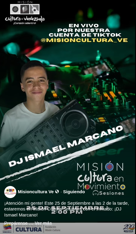 Misión Cultura Sesiones con el invitado: ¡DJ Ismael Marcano!